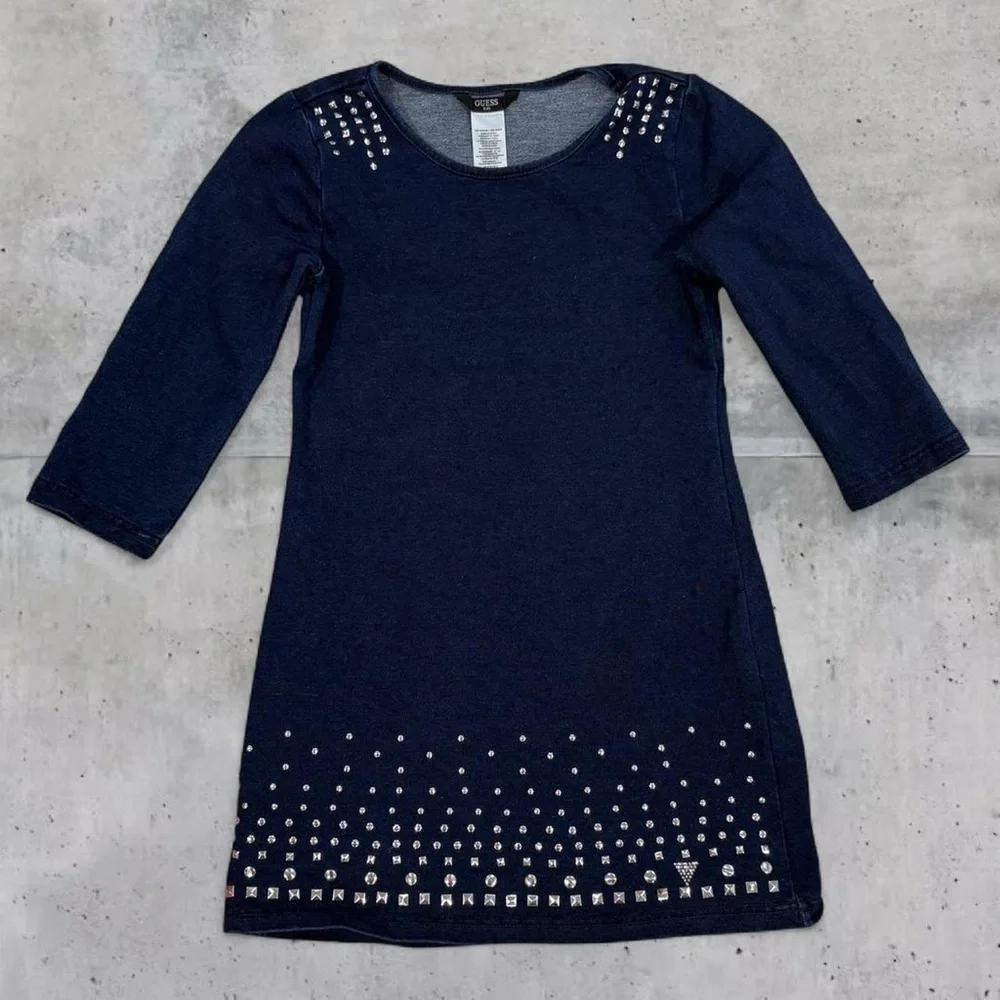 Guess Kids Indigo Denim Blue Studded Dress